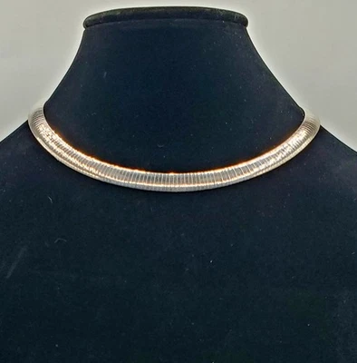 Pesado collar de cadena OMEGA de plata de ley 925 italiano firmado ITAOR 36g 17" Foto 1 de 4