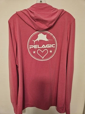 Camisa de pesca Pelágica para mujer, manga larga, con capucha, rosa intenso Foto 1 de 3