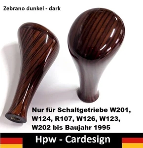 Schalthebel Manuell Zebrano Dunkel Holz für Mercedes R107 W123 W124 W201 W126 - Picture 1 of 6