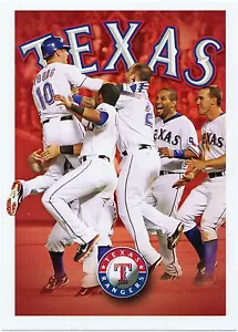 2012 Texas Rangers Team ausgestellt riesige Postkarte Spielplan Karte SGA - Bild 1 von 2