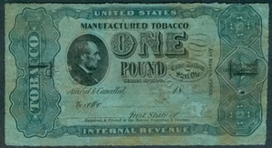 1883, Springer TF178A 1 lb Manufactured Tobacco Revenue taxpaid - Picture 1 of 1