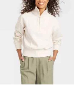 Damen A New Day Quarter Zip Softstreme Strick Top Hellcreme XXL - Bild 1 von 3