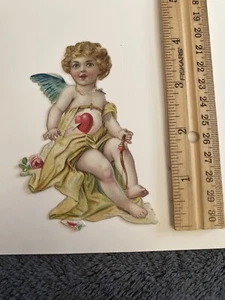 Vtg Valentines Die Cut victorian scrap Cupid Arrows - Picture 1 of 2