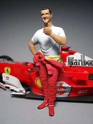 1/18 FIGURE  MICHAEL  SCHUMACHER  VROOM  PAINTED  HOT WHEELS  MATTEL  MINICHAMPS - Image 1 of 4