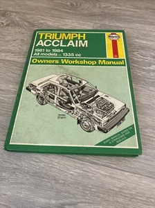 Haynes - Triumph Acclaim / 1981 to 1984 All Models / Owners Workshop Manual Used - Picture 1 of 10