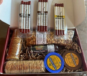 Gourmet Gift Box Sausage Pine River Cheese Pottstown Meat Stick, Crackers & More - Picture 1 of 18
