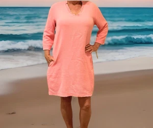 Abito donna Lulu B taglia M/L casual resort NUOVO🏖️con tasche scollo a volant😍 - Foto 1 di 11