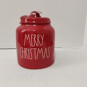 RAE DUNN red MERRY CHRISTMAS canister cookie candy jar - Picture 1 of 5