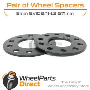 Wheel Spacers (2) 5x108/114.3 67.1 5mm for Mitsubishi Lancer Evolution V 98-99