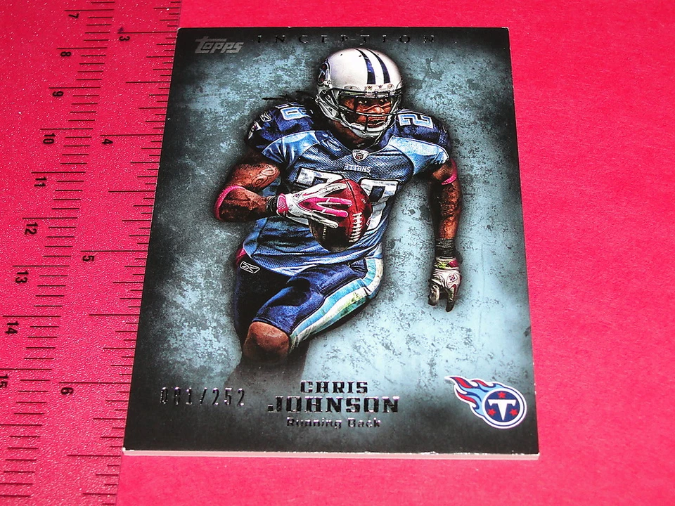 Topps INCEPTION 2012 Chris JOHNSON #21 Blue #1/252 TITANS-JETS East Carolina RB - Image 1 of 2