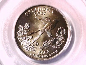 Oklahoma 2008 P Washington State Quarter PCGS MS 68 Satin Finish 13514602 - Picture 1 of 3