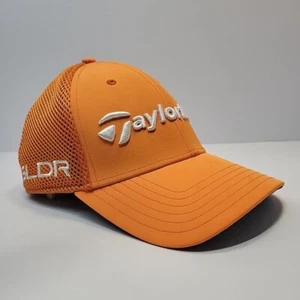 TaylorMade SLDR Tour Preferred Golf Hat Flexfit Fitted Orange Cap Size S/M - Picture 1 of 9