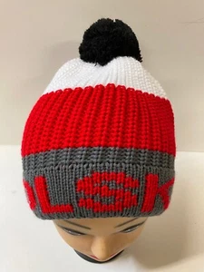 Polen Polska Beanie Wollmütze Strickmütze Mütze Wintermütze Bommel dunkelgrau - Bild 1 von 2