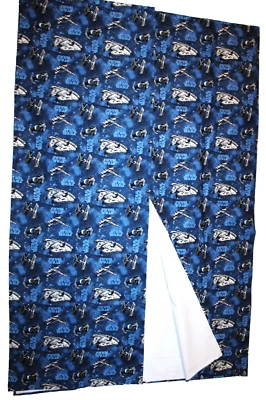 Star Wars Handmade Blackout Blue Curtains 42.75 inch wide x 62 inch long Ships - Image 1 of 4
