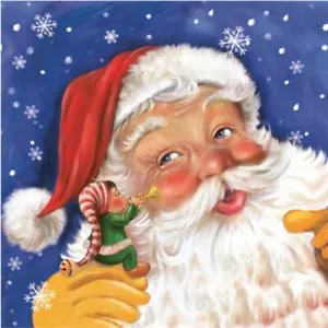 Christmas Napkins SANTA AND ELF Christmas Paper Napkins for Decoupage 20pcs - Picture 1 of 3