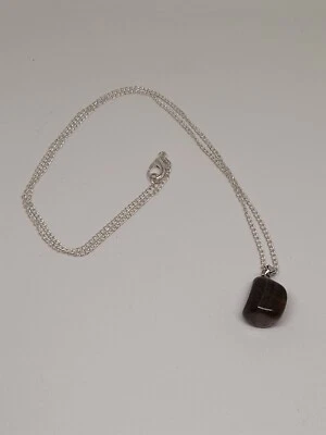 COLLANA IN ACCIAIO COLOR ARGENTO CON CIONDOLO CHARM PIETRA CHAKRA PENDENTE - Immagine 1 di 2