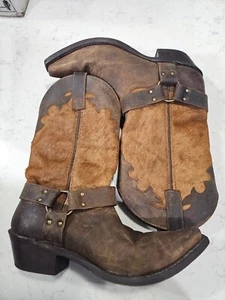 Dingo Womens 7.5 M Brown DI 7531 Leather Harness Cowboy Western Boot - Picture 1 of 12
