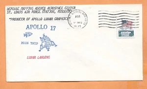 APOLLO 17 LUNAR LANDING DEC 11,1972 ST LOUIS MO AIR FORCE STA SPACE COVER - Picture 1 of 1