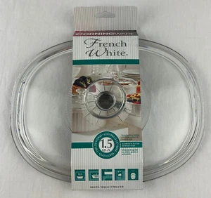 Corning Ware Replacement Glass Lid 1.5 Qt. French White Oblong F12C - Picture 1 of 11