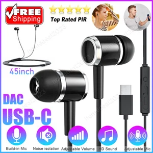 USB-C Type C Headphones Earphones with Mic For Samsung Galaxy S21 S22 Plus Ultra - Picture 1 of 11