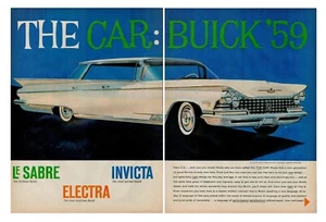 1958 Car Auto Buick Electra 50s Vintage Print Ad Invicta LeSabre Automobile - Picture 1 of 9