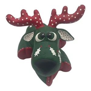Vintage Ceramic Hand Painted Christmas Moose Reindeer Figurine Holiday Decor - Picture 1 of 13