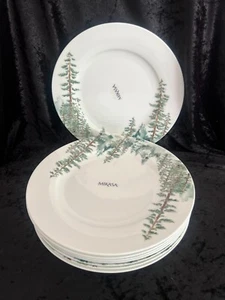 Mikasa WATERCOLOR FOREST Bone China DINNER Plates 11" ~ Set of 8 ~ New - Picture 1 of 4