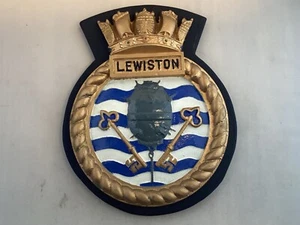 H.M.S LEWISTON WALL PLAQUE / SHIELD ( HAND PAINTED VERSION ) - Picture 1 of 10