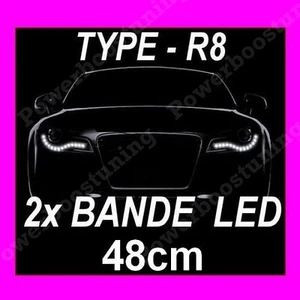 2 Streifen Weiße LED Tagfahrlicht Tagaktiv Weißlicht Bora Caddy Fox Lupo Jetta - Bild 1 von 1
