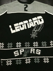 San Antonio Spurs SAS Kawhi Leonard #2 Ugly Christmas Sweater Men's Large USED - Picture 1 of 6