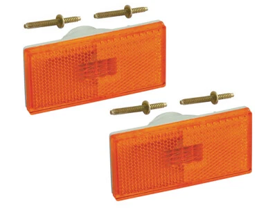 1970-77 Maverick Marker Lamp Bodies Lenses Amber LH RH 71 Torino USA New - Image 1 of 3