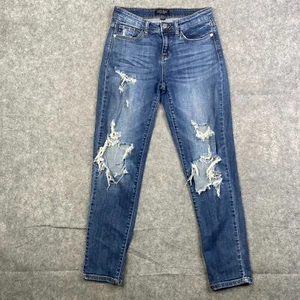 Judy Blue Boyfriend Fit Denim Jeans Gr. 5/27 Medium Wash Mid Rise Distressed - Bild 1 von 11