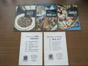 SET 5 CULINARY ARTS INSTITUTE 250 WAYS TO PREPARE POULTRY MEAT SOUP COOKIE VEGS - Picture 1 of 5