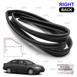 Rear RH Door Glass Run Channel Felt For Toyota Corolla Altis Sedan 2002 2006 - Picture 1 of 10