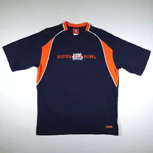 NFL Super Bowl XLI Embroidered Shirt Mens L Navy - Short Sleeve Colts Bears Rare - Picture 1 of 10