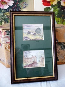 Lovely ENGLAND! York ARTWORK~Alan Stuttle Gallery~2 Litho Art Prints! Mat/Framed - Picture 1 of 11