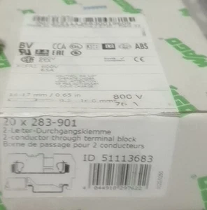 20 pezzi 51113683 WAGO 283-901 terminali di cablaggio nuovi - Foto 1 di 1