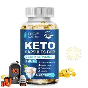 Best BHB Keto Diet Pills 15000mg Burn Fat-ACV Advanced Ketosis,Weight Loss,Detox - Picture 1 of 11