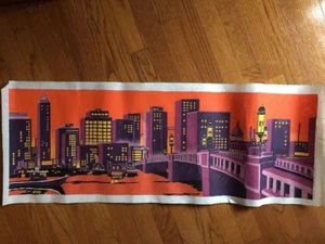 NEW YORK BRIDGE Scenic NYC City EINZIGARTIGER matter Leinwand-Siebdruck 14" x 38" - Bild 1 von 8