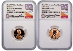 2019 1C FIRST “W” MINT MARK PROOF & REV PROOF NGC PF69 (2) COIN SET - Picture 1 of 10