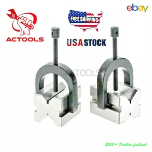 Precision Engineers All Steel Vee Blocks Clamp Set V Block Matched Pair - Picture 1 of 10
