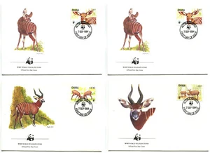 WWF E62 Ghana 4 FDC 1984 Wild Animals - Picture 1 of 1