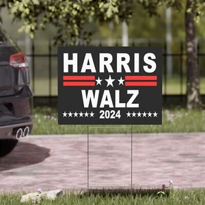 Letrero Harris Walz 2024 yarda con soporte H incluido elección 2024 fácil instalación - Imagen 1 de 5