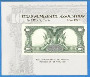 BEP souvenir card B 169 TNA 1993 back 1902 PB $100 National Bank Note - Picture 1 of 1
