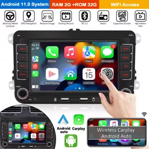 7'' Autoradio Android 11 2G+32G GPS NAVI WIFI Für VW GOLF 5 6 Touran Polo Passat - Picture 1 of 16