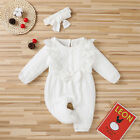 Newborn Infant Baby Girl Cotton Linen Romper Lace Bow One Piece Jumpsuit Clothes