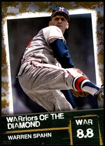 Warren Spahn 2020 Topps WARriors of the Diamond 5x7 Gold #WOD-18 /10 Braves 