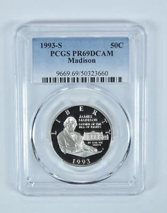 1993-S Madison Bill Of Rights Commemorative Half Dollar PR69 DCAM PCGS - Picture 1 of 5