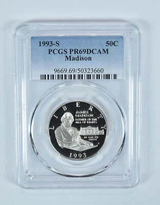 1993-S Madison Bill Of Rights Commemorative Half Dollar PR69 DCAM PCGS - Image 1 of 4