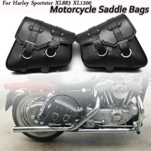 2x Bolsas de sillín de motocicleta Bolsa de herramientas lateral Equipaje para Harley Sportster XL 883 1200 - Imagen 1 de 10